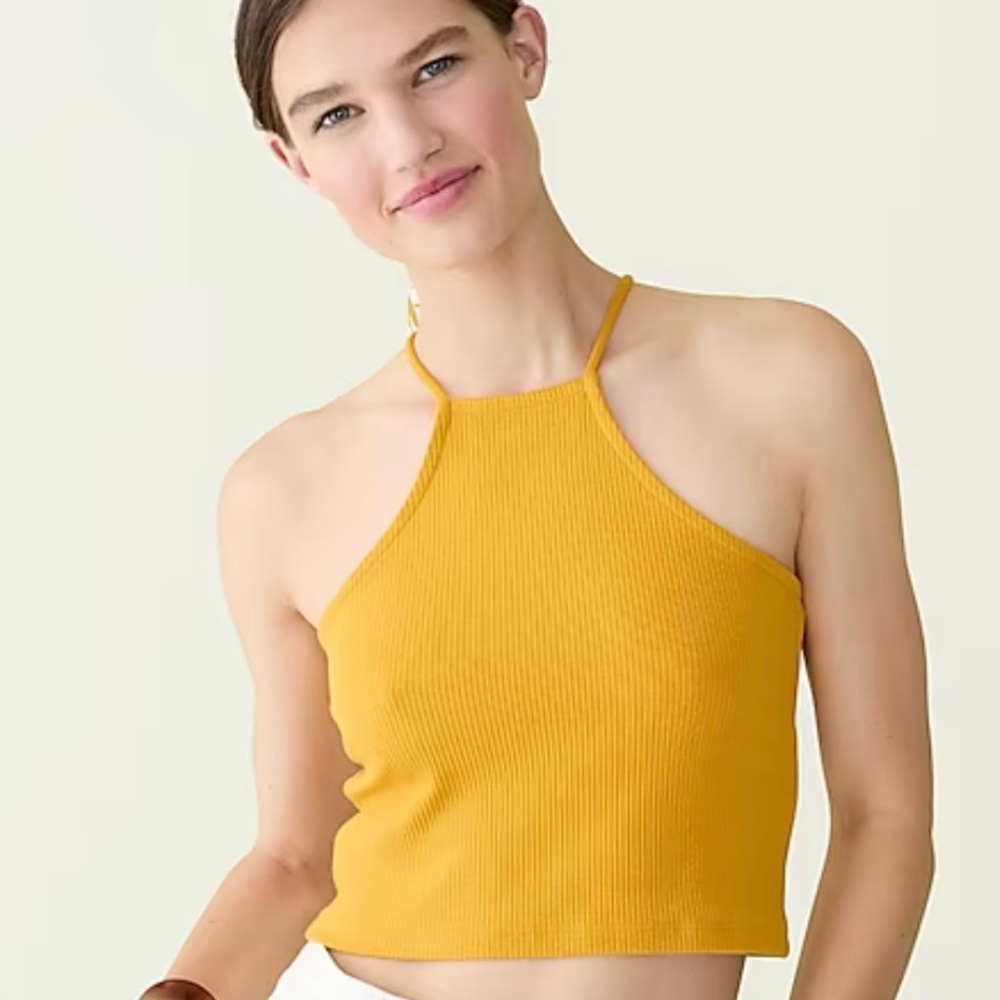 NWT J crew Vintage rib cropped halter tank
